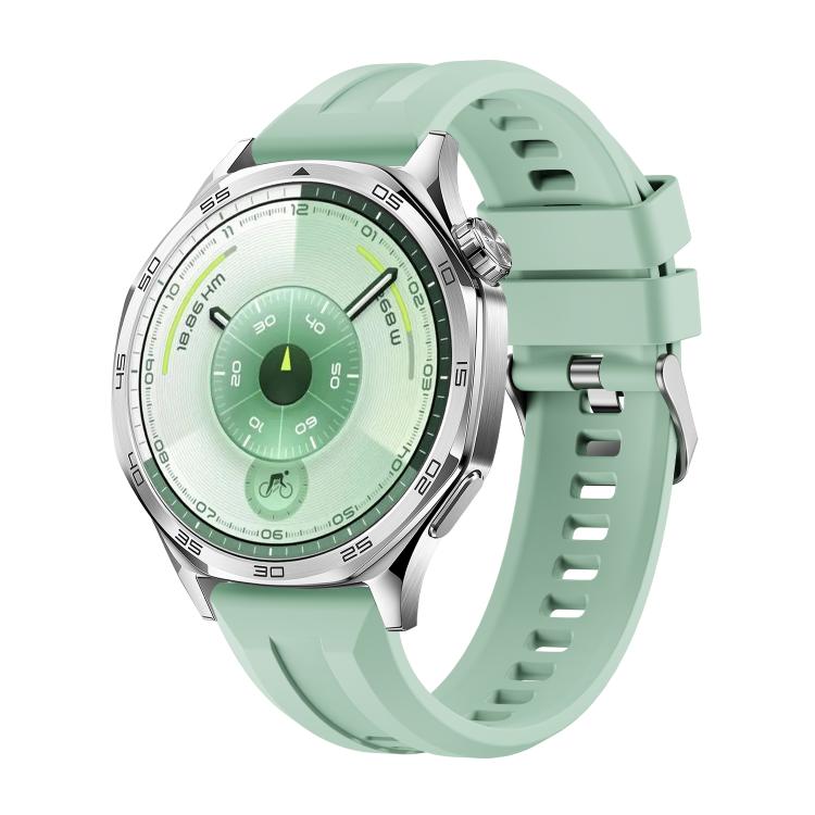 Cinturino per orologio in silicone con fibbia argentata a sgancio rapido., For Huawei Watch GT 6 46mm