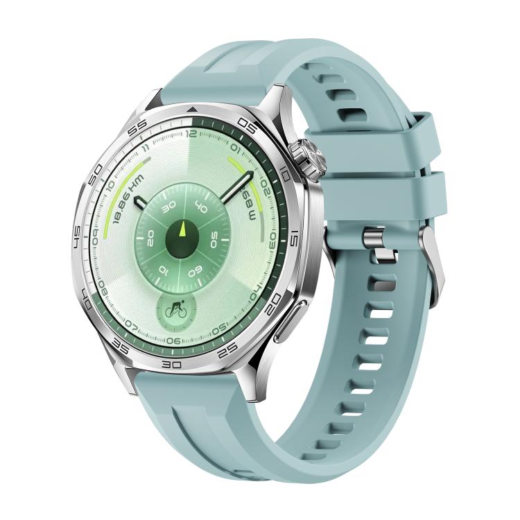 Cinturino per orologio in silicone con fibbia argentata a sgancio rapido., For Huawei Watch GT 6 46mm