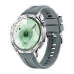 Cinturino per orologio in silicone con fibbia argentata a sgancio rapido., For Huawei Watch GT 6 46mm