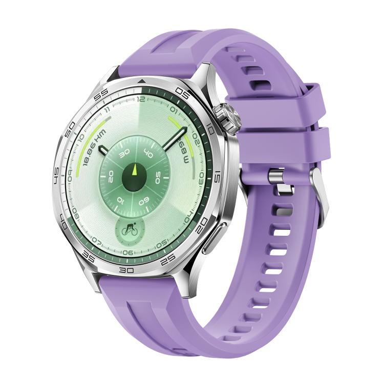 Cinturino per orologio in silicone con fibbia argentata a sgancio rapido., For Huawei Watch GT 6 46mm