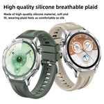 Cinturino per orologio in silicone con fibbia argentata a sgancio rapido., For Huawei Watch GT 6 46mm