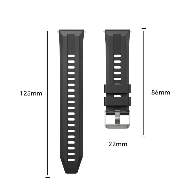 Cinturino per orologio in silicone con fibbia argentata a sgancio rapido., For Huawei Watch GT 6 46mm