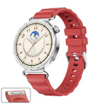 Cinturino in silicone tinta unita con fibbia a sgancio rapido a pulsante, colore argento., For Huawei Watch GT 6 41mm