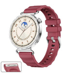 Cinturino in silicone tinta unita con fibbia a sgancio rapido a pulsante, colore argento., For Huawei Watch GT 6 41mm