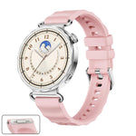 Cinturino in silicone tinta unita con fibbia a sgancio rapido a pulsante, colore argento., For Huawei Watch GT 6 41mm