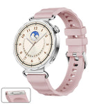 Cinturino in silicone tinta unita con fibbia a sgancio rapido a pulsante, colore argento., For Huawei Watch GT 6 41mm