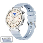 Cinturino in silicone tinta unita con fibbia a sgancio rapido a pulsante, colore argento., For Huawei Watch GT 6 41mm