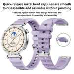 Cinturino in silicone tinta unita con fibbia a sgancio rapido a pulsante, colore argento., For Huawei Watch GT 6 41mm