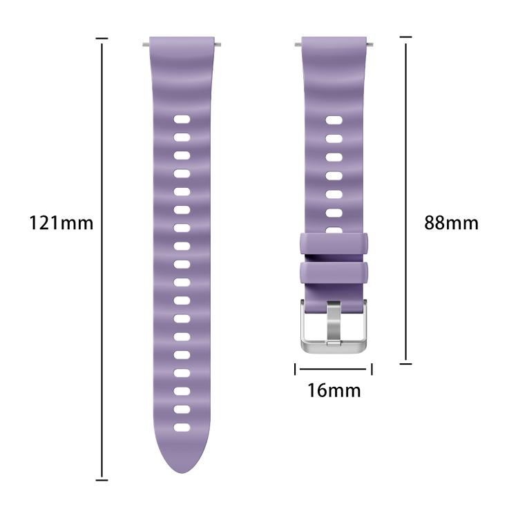 Cinturino in silicone tinta unita con fibbia a sgancio rapido a pulsante, colore argento., For Huawei Watch GT 6 41mm