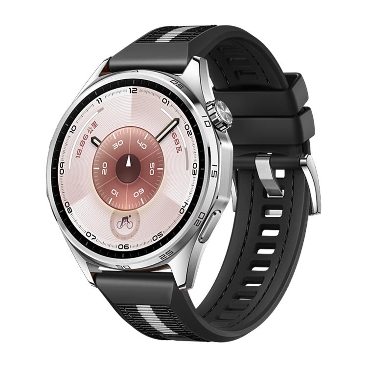 Cinturino per orologio ibrido in nylon intrecciato e silicone, For Huawei Watch GT 6 46mm