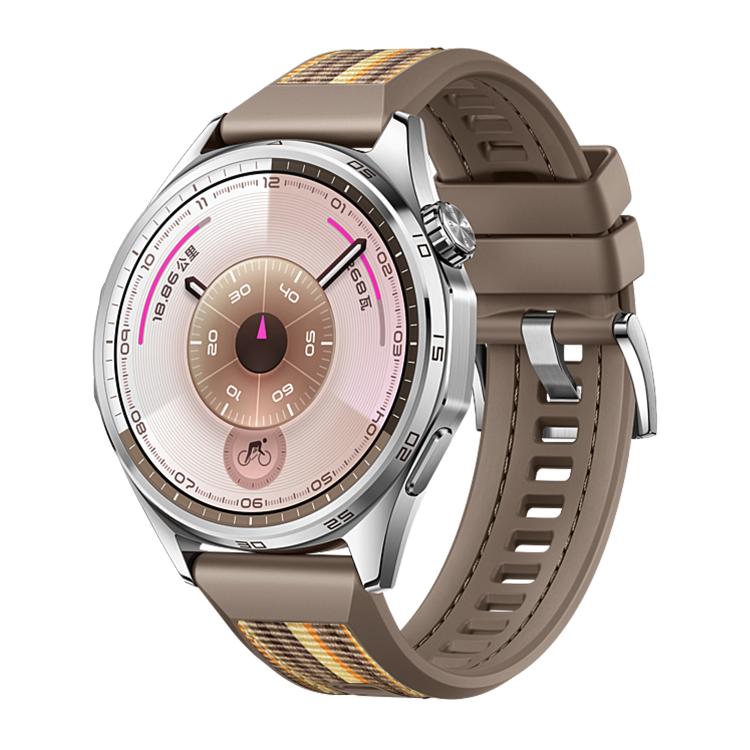 Cinturino per orologio ibrido in nylon intrecciato e silicone, For Huawei Watch GT 6 46mm