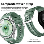 Cinturino per orologio ibrido in nylon intrecciato e silicone, For Huawei Watch GT 6 46mm