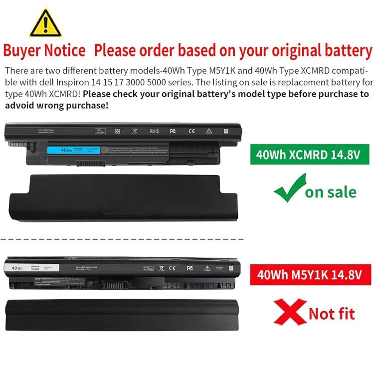 Batteria per Dell Inspiron 15 Serie 3000 3542 3543 3521 17 3721 3737 15R 5537 5521 17R 5737, XCMRD 14.8V