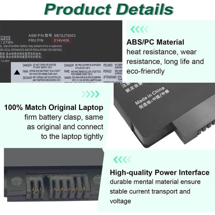 Batteria per laptop Lenovo 01AV405 Versione corta 00HW022 / Versione lunga T460S T470S T480S, 00HW022