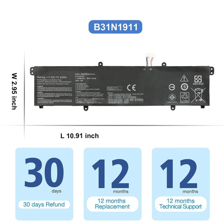 Batteria per laptop ASUS V4050F ADO14FQC/14EQ/EA, B31N1911