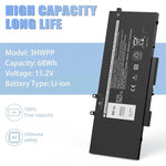 Batteria per laptop Dell Latitude 5401 5410 5411 5501 5510 5511 Precision 3541 3551, 3HWPP 15.2V 68Wh