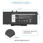 Batteria per laptop Dell Latitude 5401 5410 5411 5501 5510 5511 Precision 3541 3551, 3HWPP 15.2V 68Wh