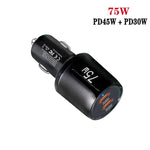 Caricabatterie da auto TE-P66 75W Type-C x 2 PD45W a doppia porta per ricarica rapida, TE-P66