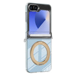 Supporto in lega di alluminio MagSafe con cerniera in cristallo per telefono, For Galaxy Z Fold5, For Galaxy Z Flip5 /6 /7 FE