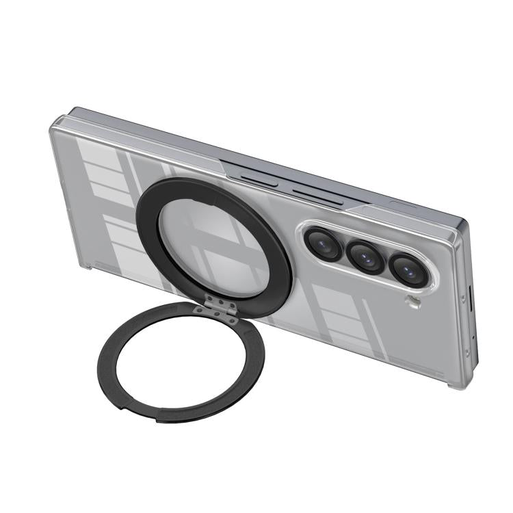 Supporto in lega di alluminio MagSafe con cerniera in cristallo per telefono, For Galaxy Z Fold5, For Galaxy Z Flip5 /6 /7 FE
