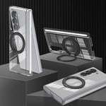 Supporto in lega di alluminio MagSafe con cerniera in cristallo per telefono, For Galaxy Z Fold5, For Galaxy Z Flip5 /6 /7 FE