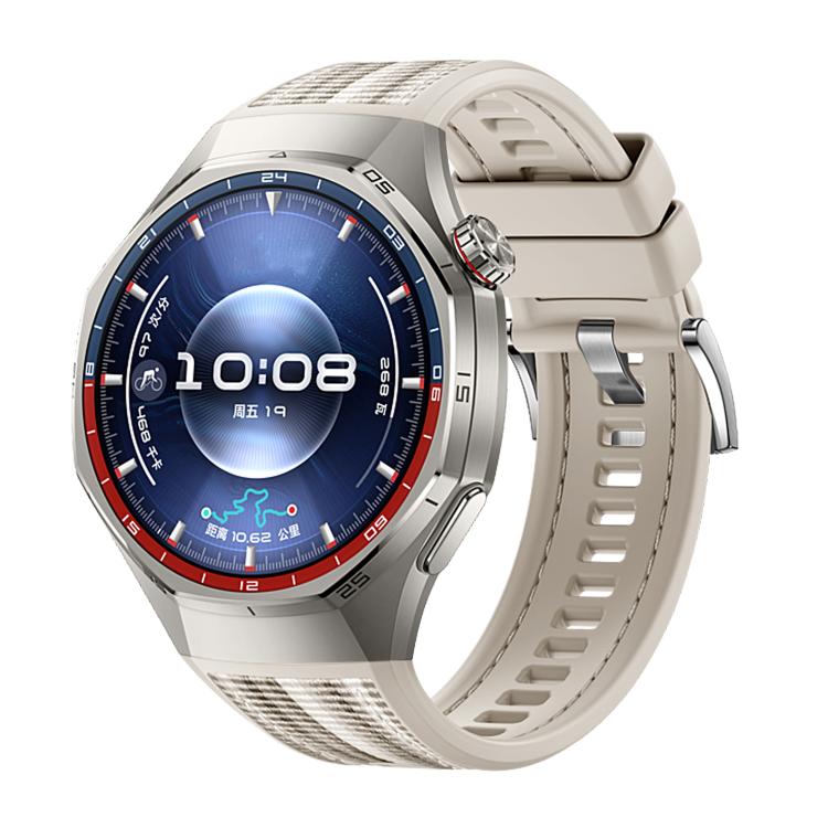 Cinturino per orologio ibrido in nylon intrecciato e silicone con fibbia a sgancio rapido., For Huawei Watch GT 6 Pro