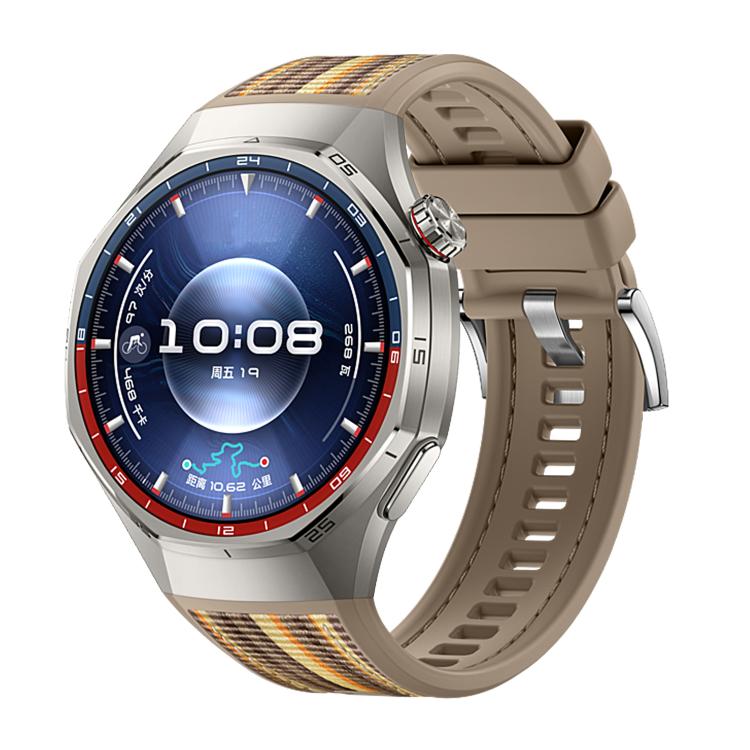 Cinturino per orologio ibrido in nylon intrecciato e silicone con fibbia a sgancio rapido., For Huawei Watch GT 6 Pro
