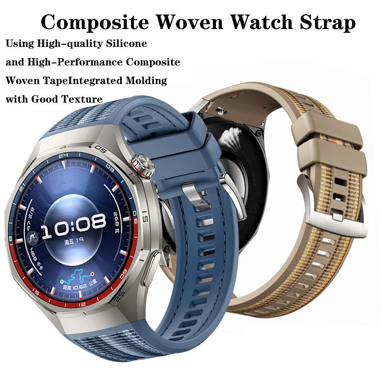 Cinturino per orologio ibrido in nylon intrecciato e silicone con fibbia a sgancio rapido., For Huawei Watch GT 6 Pro