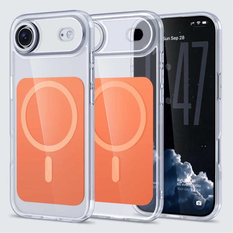 Custodia per telefono Kalebol trasparente con magnete MagSafe e finitura effetto pelle., For iPhone 18 Pro, For iPhone 18 Pro Max, For iPhone 17 Pro Max, For iPhone 17 Pro, For iPhone 17, For iPhone Air