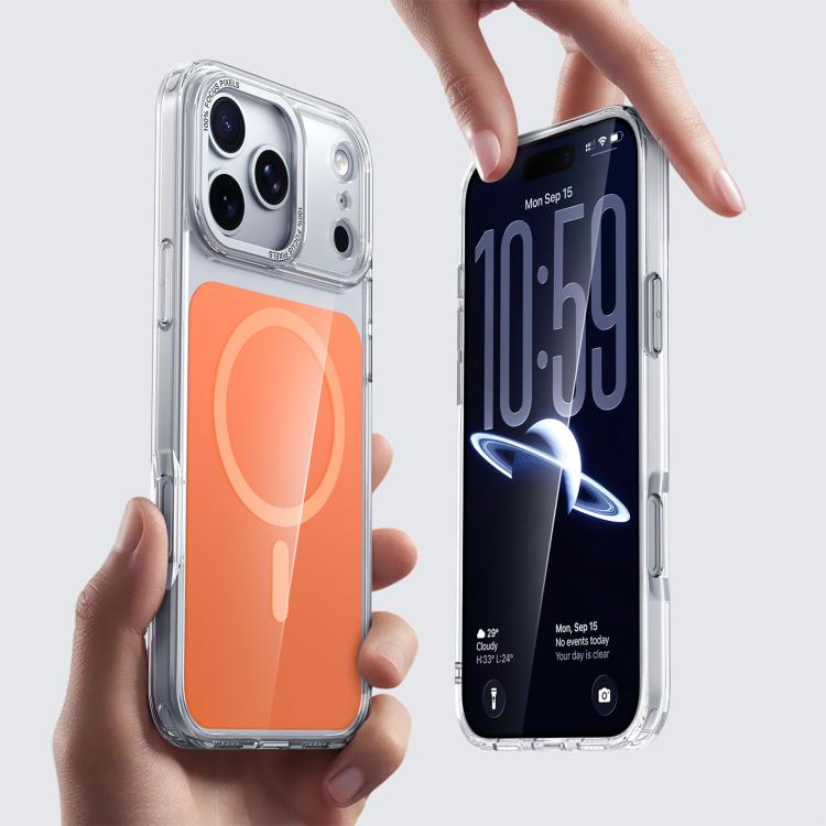 Custodia per telefono Kalebol trasparente con magnete MagSafe e finitura effetto pelle., For iPhone 18 Pro, For iPhone 18 Pro Max, For iPhone 17 Pro Max, For iPhone 17 Pro, For iPhone 17, For iPhone Air