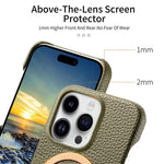 Cover posteriore per telefono in PU con texture litchi e MagSafe spazzolato., For iPhone 14, For iPhone 14 Pro, For iPhone 14 Pro Max