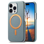 Cover posteriore per telefono in PU con texture litchi e MagSafe spazzolato., For iPhone 15 Plus, For iPhone 15, For iPhone 14 Plus