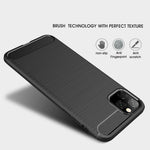Custodia in TPU in fibra di carbonio con texture spazzolata per iPhone XI Max 2019, For iPhone 11 Pro Max