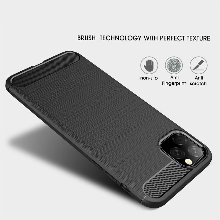 Custodia in TPU in fibra di carbonio con texture spazzolata per iPhone XI Max 2019, For iPhone 11 Pro Max
