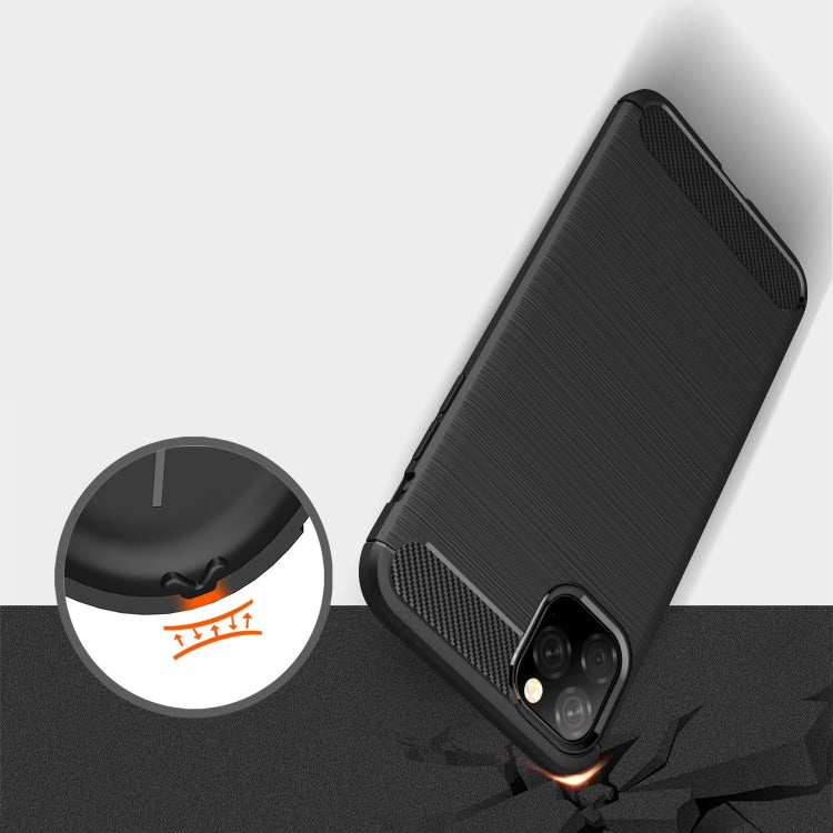 Custodia in TPU in fibra di carbonio con texture spazzolata per iPhone XI Max 2019, For iPhone 11 Pro Max
