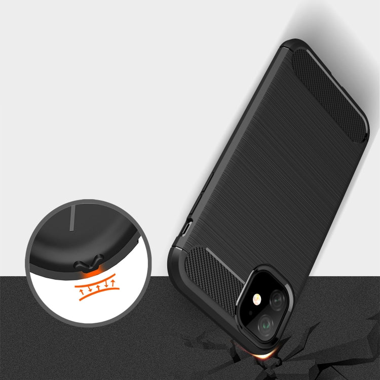 Custodia in TPU in fibra di carbonio con trama spazzolata per iPhone XIR 2019, For iPhone 11