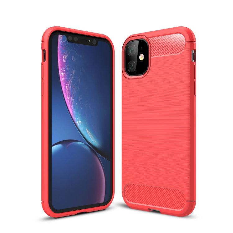 Custodia in TPU in fibra di carbonio con trama spazzolata per iPhone XIR 2019, For iPhone 11