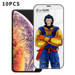 10 pezzi Pellicola in vetro temperato HD serigrafata ad alta densità, super resistente, curva 3D, antistatica, ad alto contenuto di alluminio, resistente a 120°C., For iPhone 12 Pro Max, For iPhone 12 Pro, For iPhone 11 Pro Max, For iPhone 11          ...