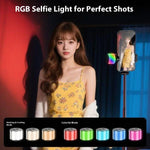 Asta selfie estensibile 1,9 m con luce RGB e treppiede