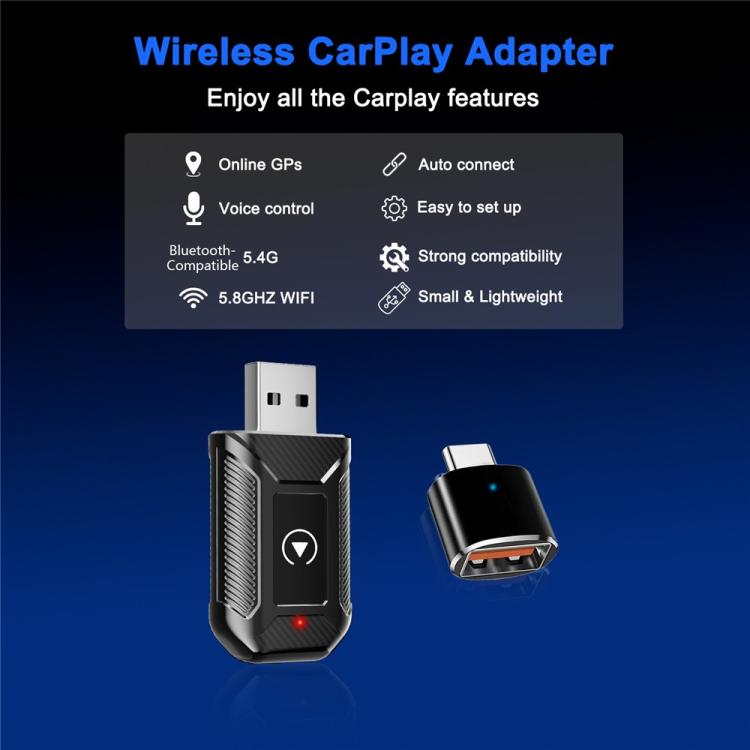 Adattatore wireless per auto 2 in 1 compatibile con M30 per aggiornamento CarPlay/Android Auto AI Box., M30