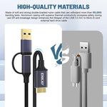 Cavo dati ENKAY 2 in 1 da USB 3.0 / Type-C a USB 3.0 Micro-B 5 Gbps per fotocamera e hard disk, 0.5m, 1m, 1.5m, 0.25m