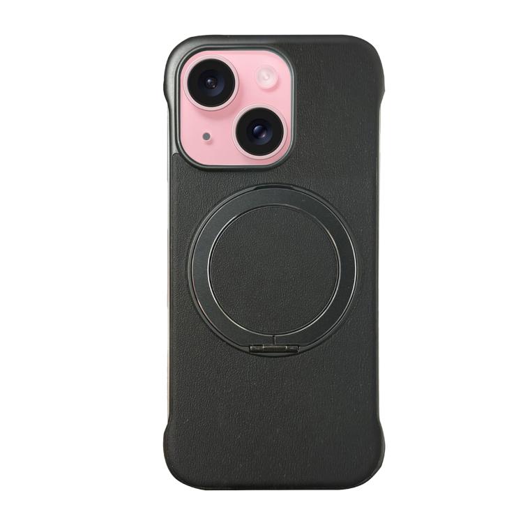 Custodia per telefono senza cornice in similpelle con supporto MagSafe., For iPhone 15 Pro, For iPhone 15 Plus, For iPhone 15
