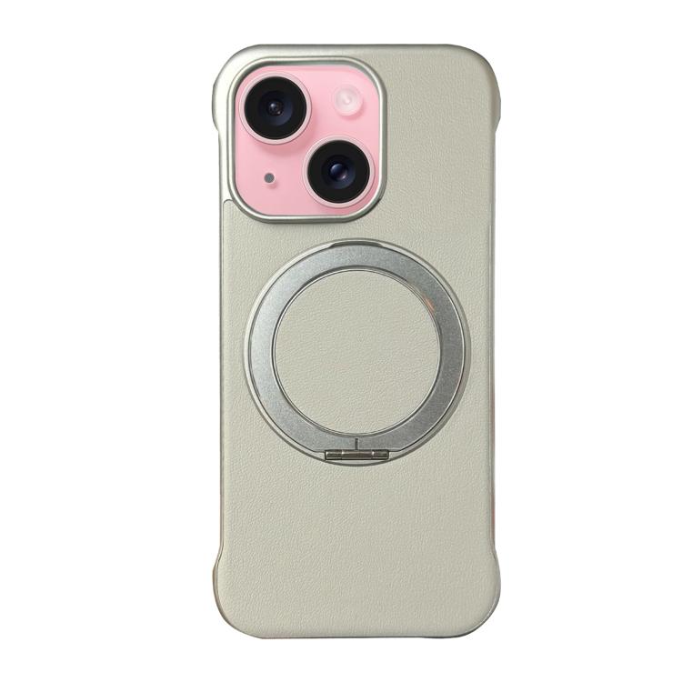 Custodia per telefono senza cornice in similpelle con supporto MagSafe., For iPhone 15 Pro, For iPhone 15 Plus, For iPhone 15