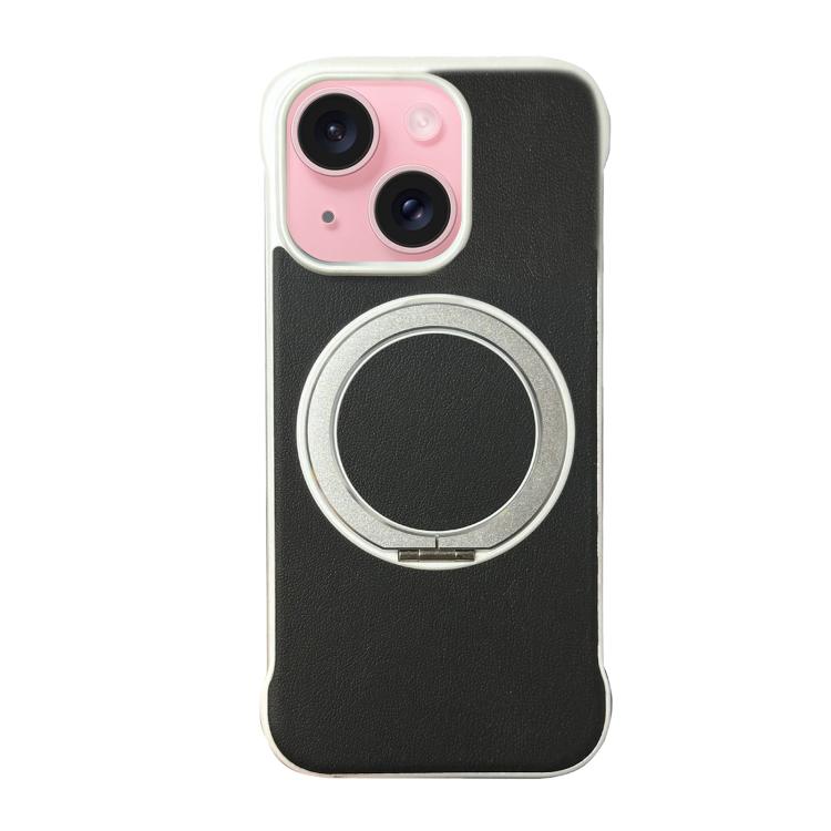 Custodia per telefono senza cornice in similpelle con supporto MagSafe., For iPhone 15 Pro, For iPhone 15 Plus, For iPhone 15