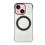Custodia per telefono senza cornice in similpelle con supporto MagSafe., For iPhone 15 Pro, For iPhone 15 Plus, For iPhone 15