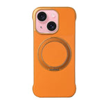 Custodia per telefono senza cornice in similpelle con supporto MagSafe., For iPhone 15 Pro, For iPhone 15 Plus, For iPhone 15