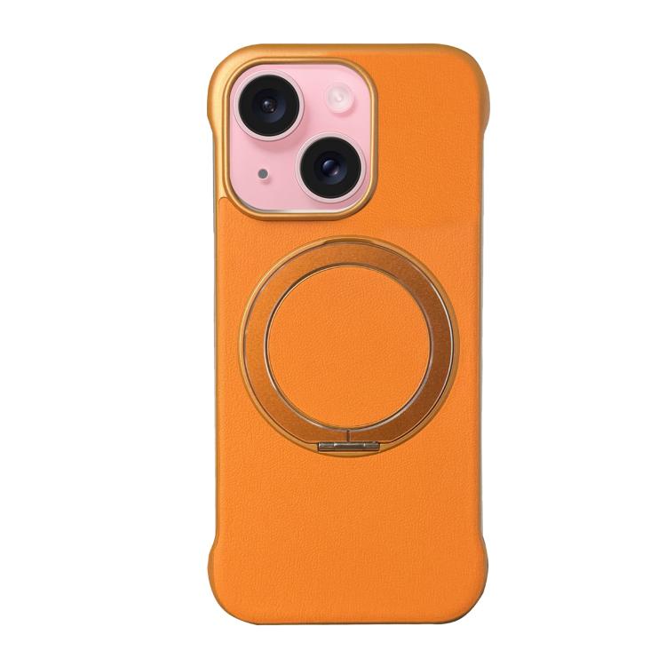Custodia per telefono senza cornice in similpelle con supporto MagSafe., For iPhone 15 Pro, For iPhone 15 Plus, For iPhone 15