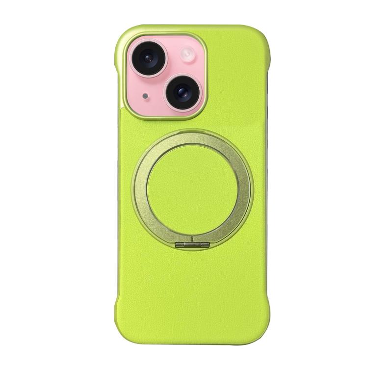 Custodia per telefono senza cornice in similpelle con supporto MagSafe., For iPhone 15 Pro, For iPhone 15 Plus, For iPhone 15