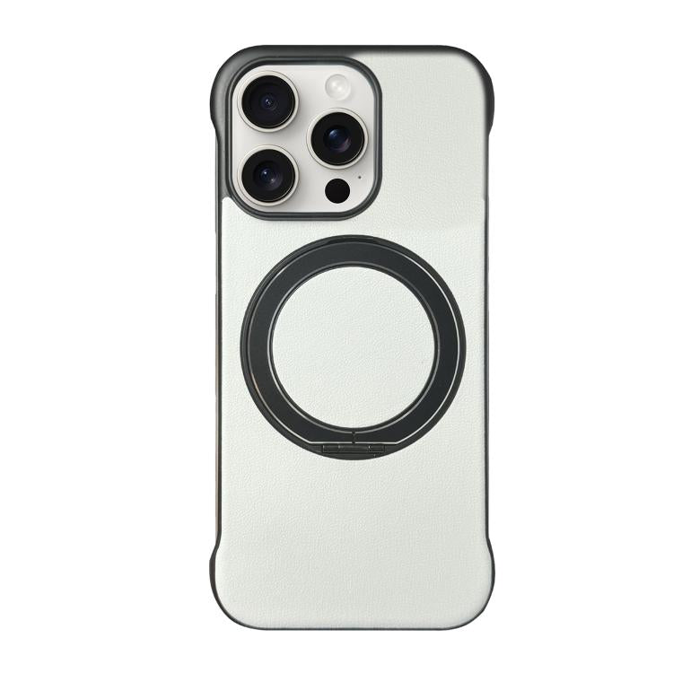 Custodia per telefono senza cornice in similpelle con supporto MagSafe., For iPhone 15 Pro, For iPhone 15 Plus, For iPhone 15