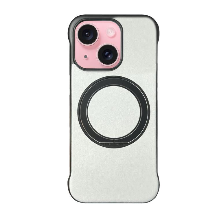 Custodia per telefono senza cornice in similpelle con supporto MagSafe., For iPhone 15 Pro, For iPhone 15 Plus, For iPhone 15